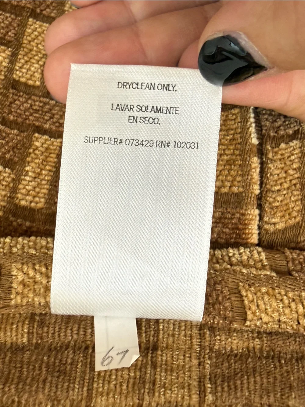 Heavyweight JC Penney Fabric Curtains Two Panels Brown Gold Geometric Design MCM
